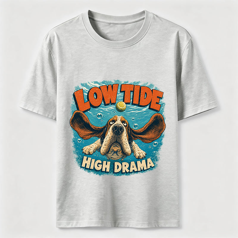 PetTaxClub Low Tide High Drama Basset Hound Classic T-Shirt