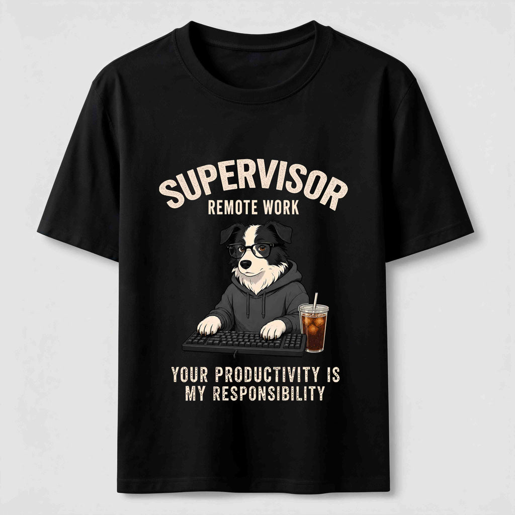 PetTaxClub Remote Work Supervisor Border Collie Classic T-Shirt