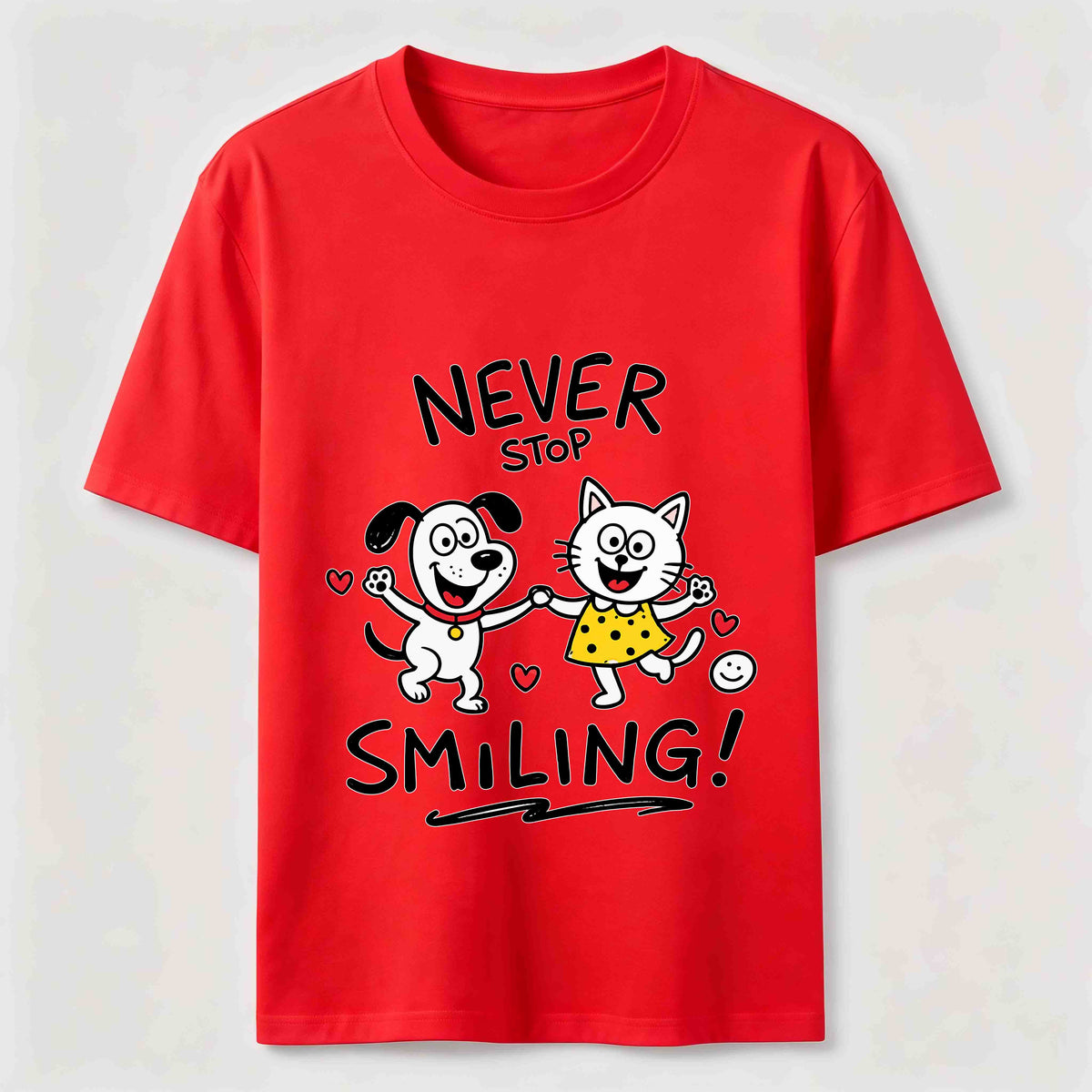 Never Stop Smiling Cat and Dog Classic T-Shirt