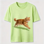 PetTaxClub Orange Tabby Cat Running Classic T-Shirt