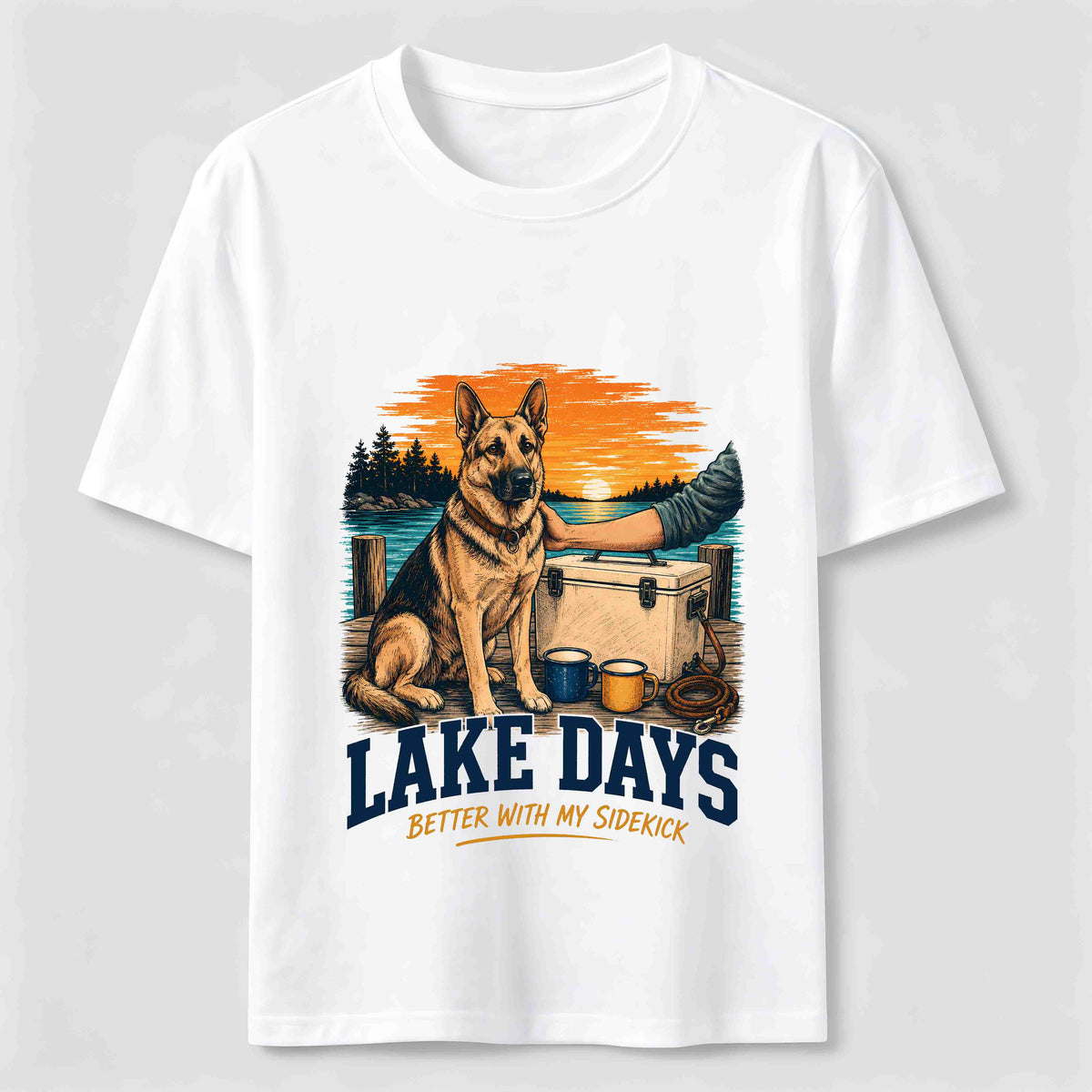 PetTaxClub Lake Days German Shepherd Sidekick Classic T-Shirt