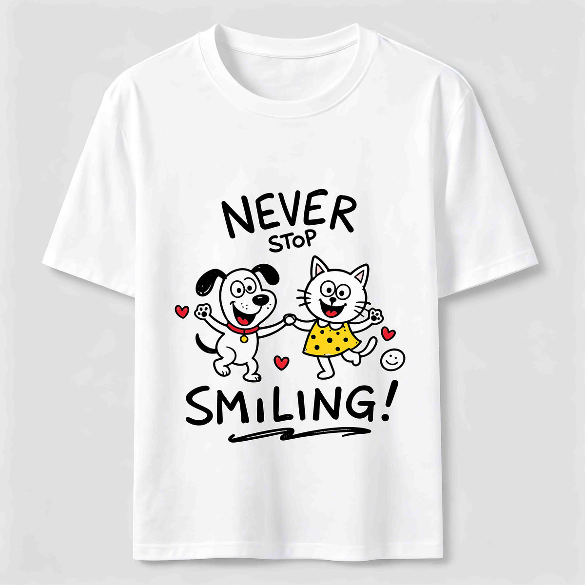 Never Stop Smiling Cat and Dog Classic T-Shirt