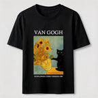 PetTaxClub Van Gogh Sunflowers Black Cat Classic T-Shirt