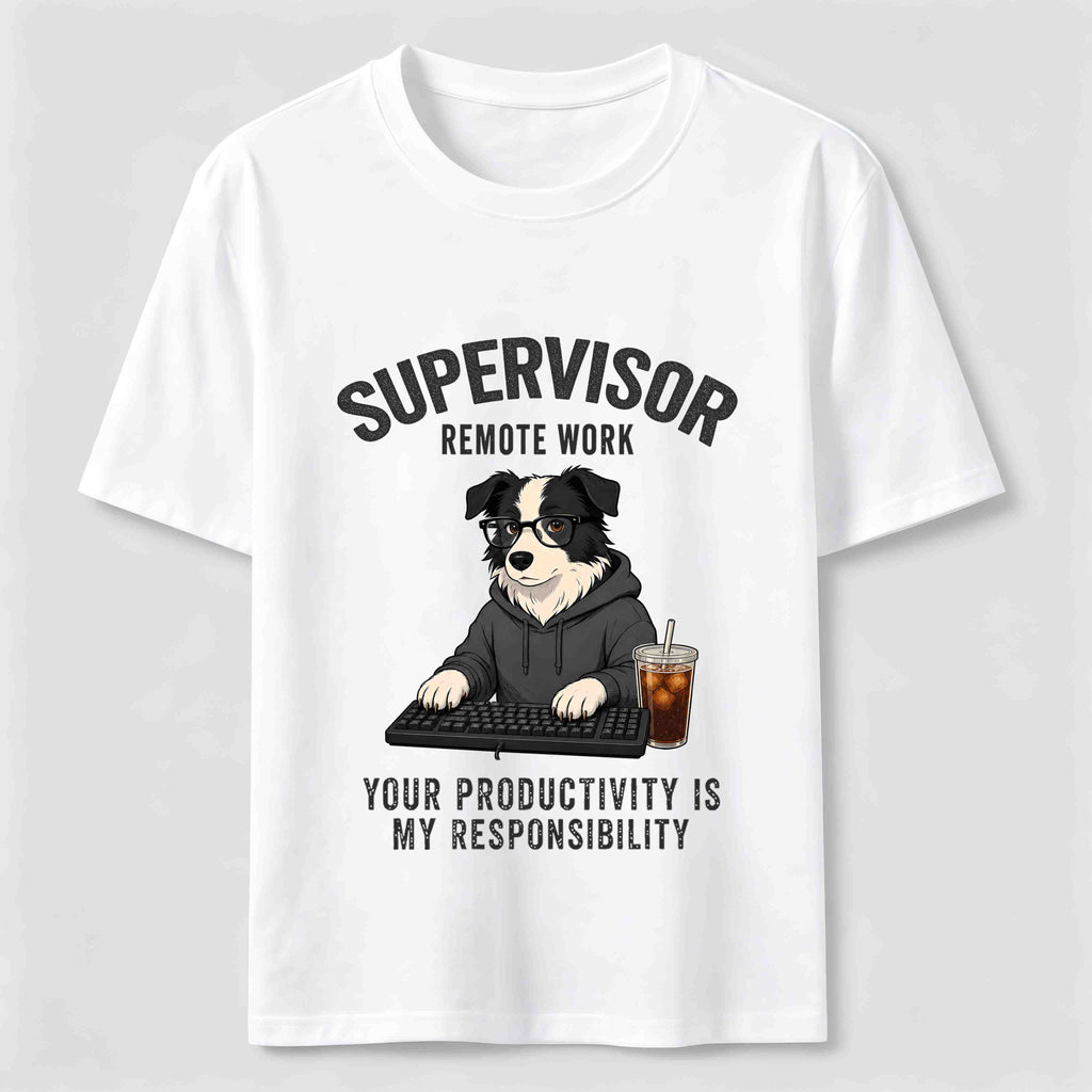 PetTaxClub Remote Work Supervisor Border Collie Classic T-Shirt