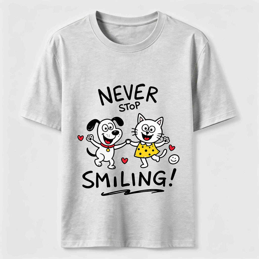 Never Stop Smiling Cat and Dog Classic T-Shirt