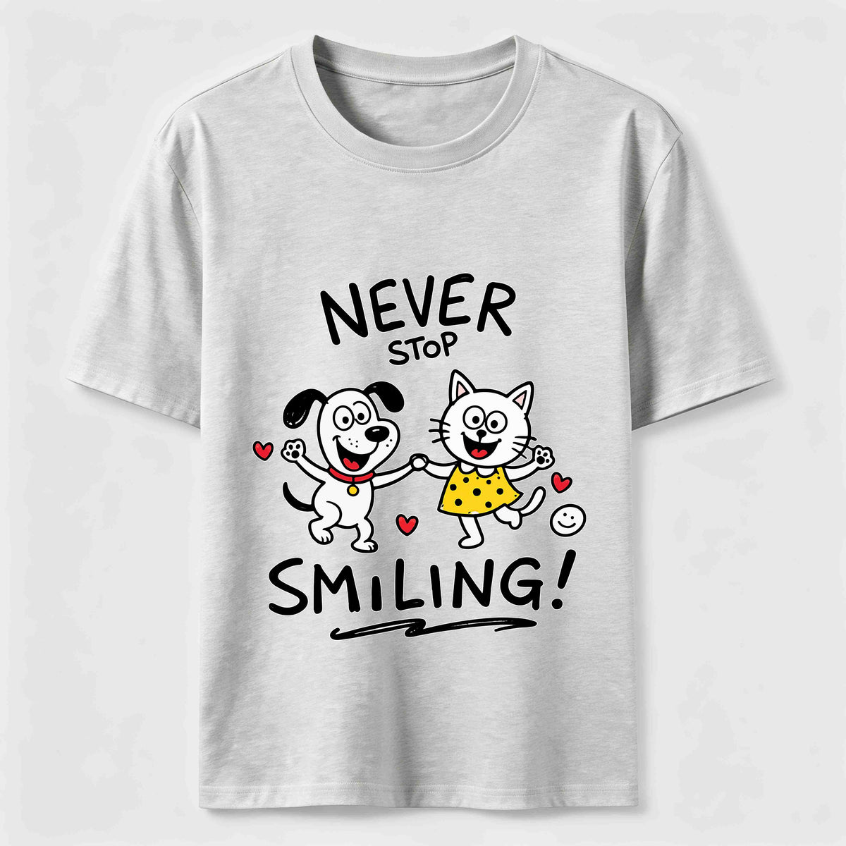 Never Stop Smiling Cat and Dog Classic T-Shirt