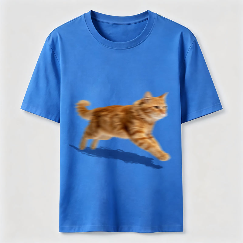 PetTaxClub Orange Tabby Cat Running Classic T-Shirt