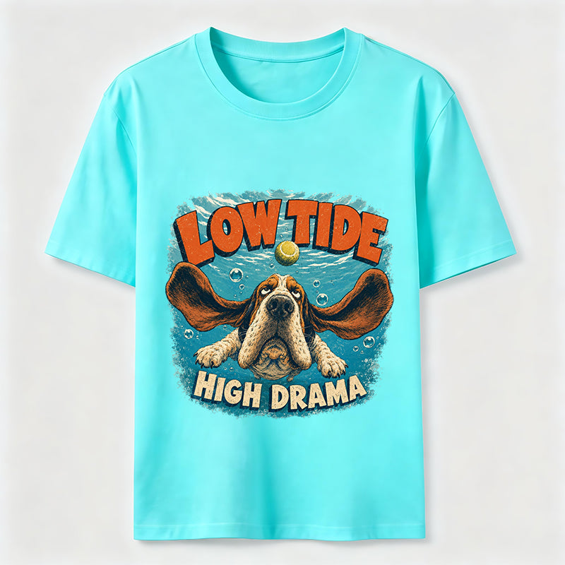 PetTaxClub Low Tide High Drama Basset Hound Classic T-Shirt
