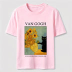 PetTaxClub Van Gogh Sunflowers Black Cat Classic T-Shirt