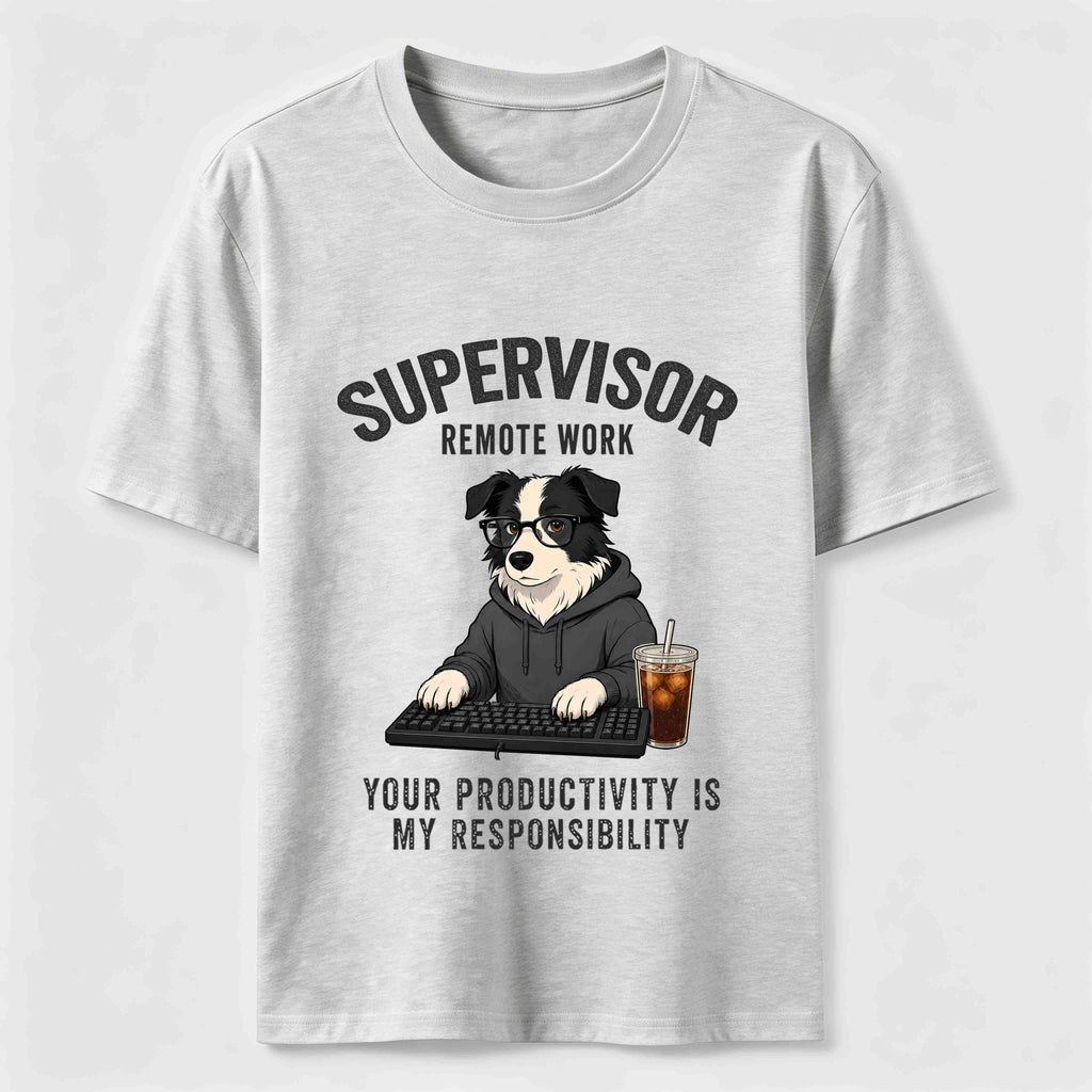 PetTaxClub Remote Work Supervisor Border Collie Classic T-Shirt