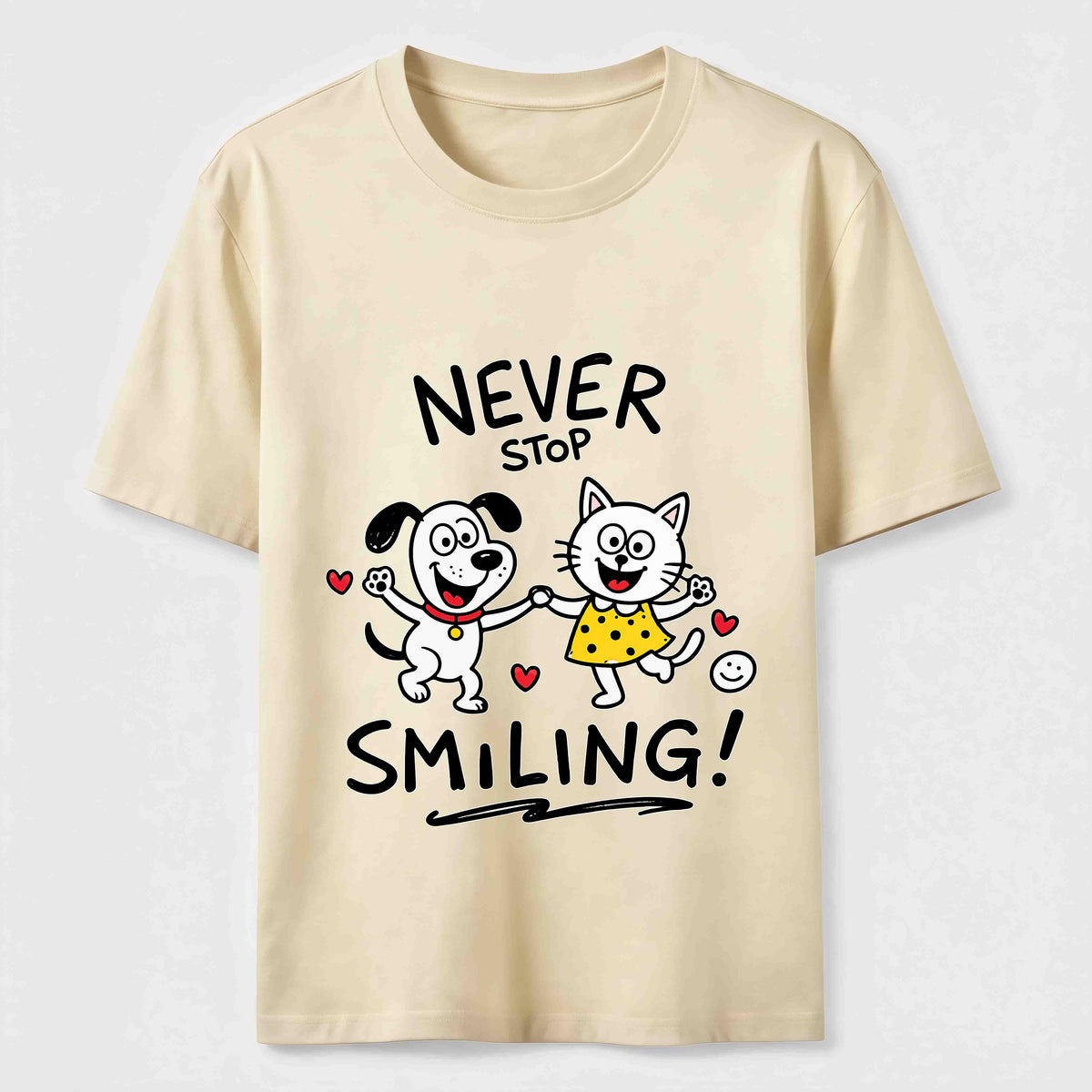 Never Stop Smiling Cat and Dog Classic T-Shirt