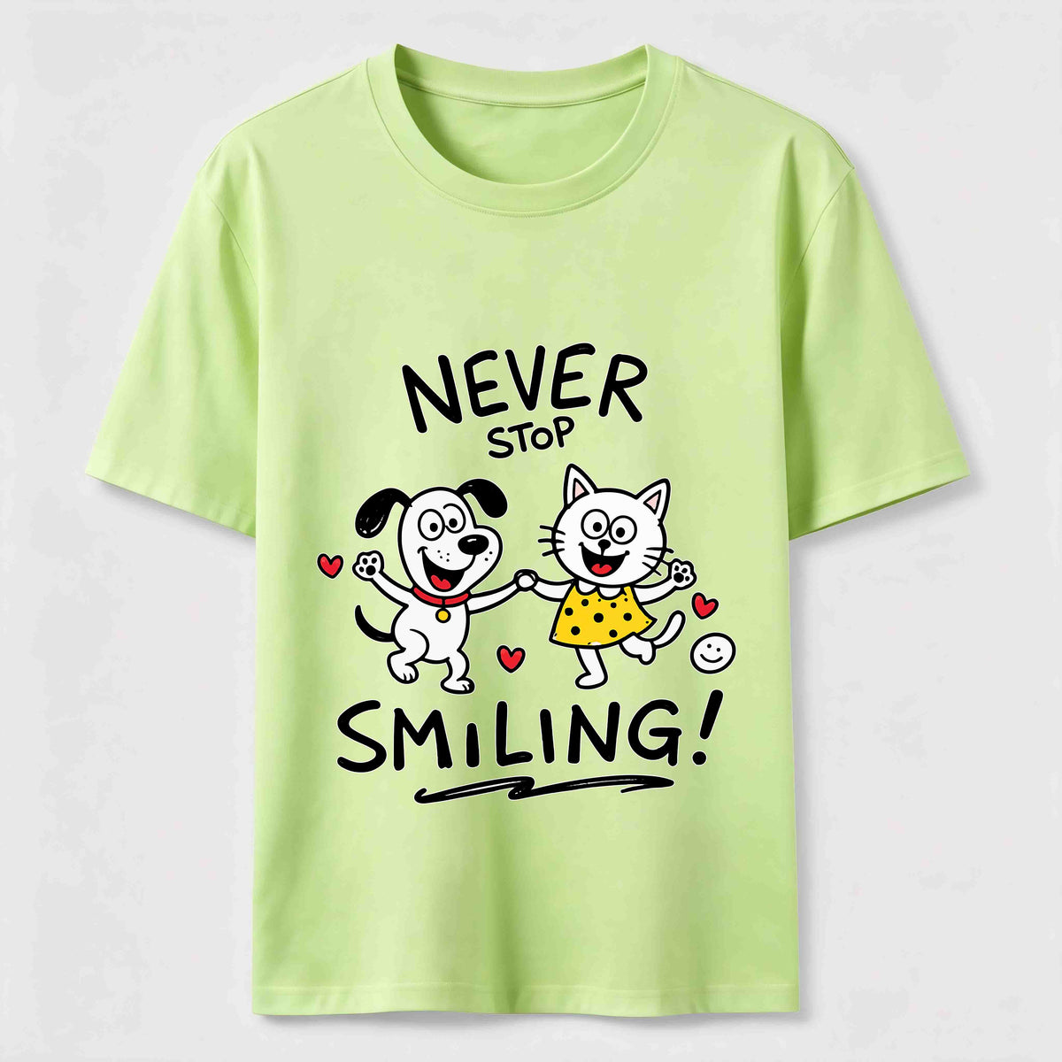 Never Stop Smiling Cat and Dog Classic T-Shirt