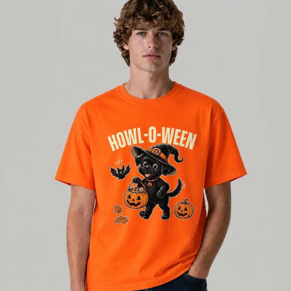 A dog trick-or-treating for candy on Halloween Classic T-Shirt