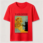 PetTaxClub Van Gogh Sunflowers Black Cat Classic T-Shirt