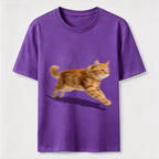 PetTaxClub Orange Tabby Cat Running Classic T-Shirt