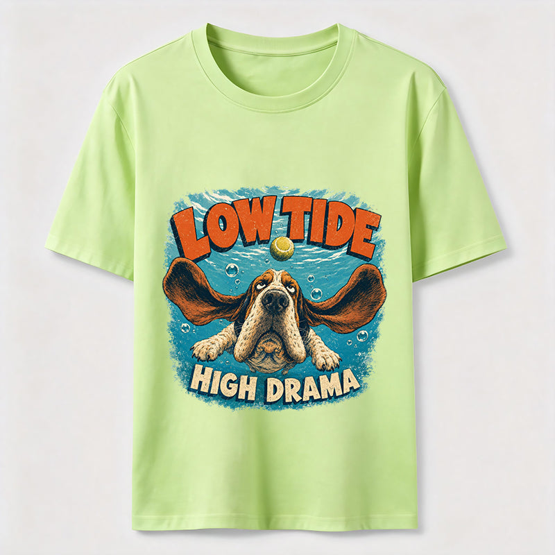 PetTaxClub Low Tide High Drama Basset Hound Classic T-Shirt