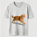 PetTaxClub Orange Tabby Cat Running Classic T-Shirt