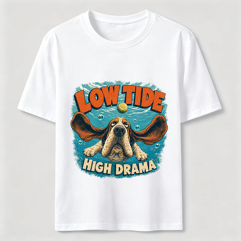 PetTaxClub Low Tide High Drama Basset Hound Classic T-Shirt