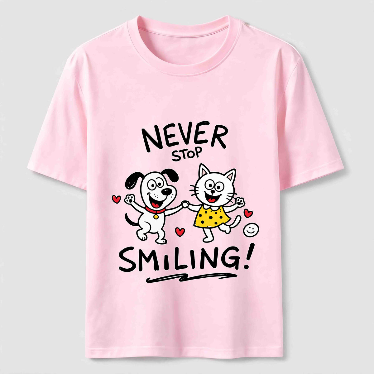 Never Stop Smiling Cat and Dog Classic T-Shirt