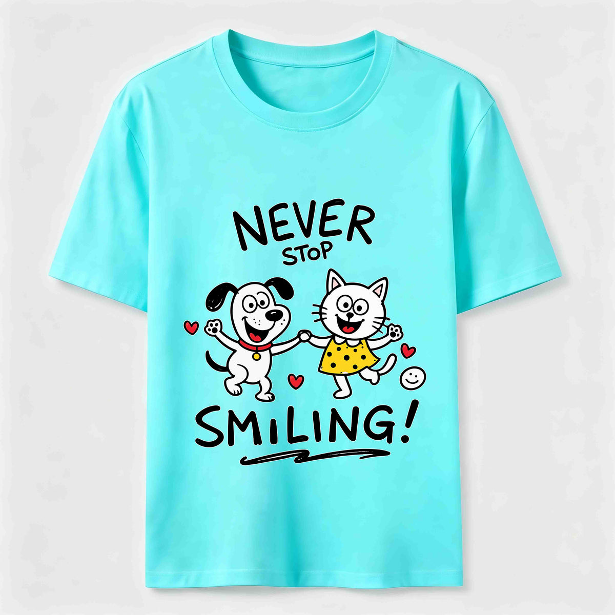 Never Stop Smiling Cat and Dog Classic T-Shirt