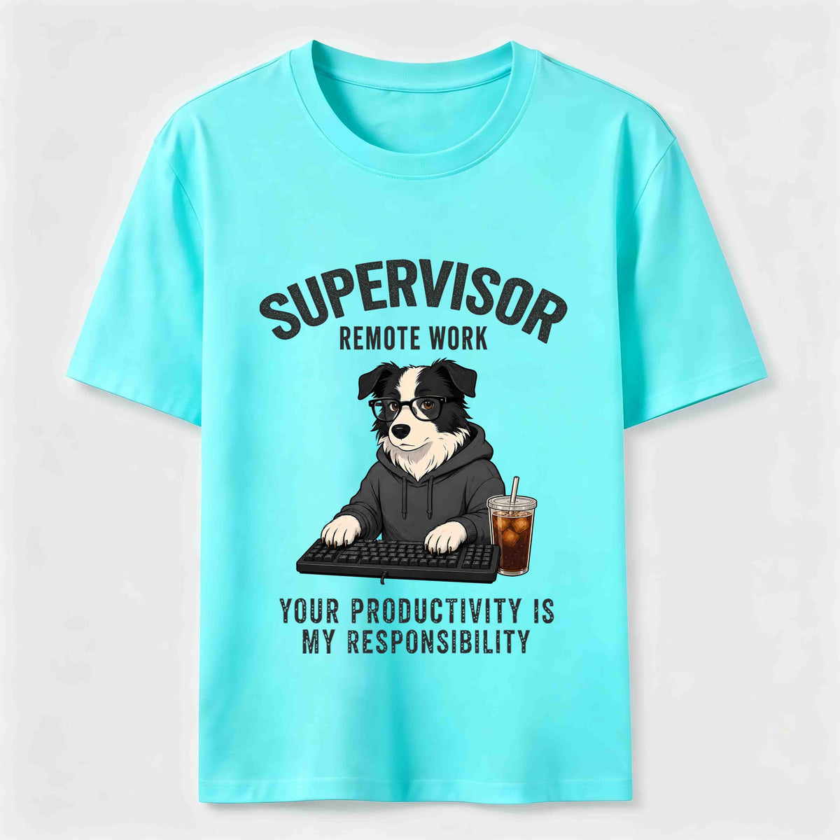 PetTaxClub Remote Work Supervisor Border Collie Classic T-Shirt