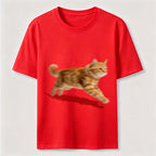 PetTaxClub Orange Tabby Cat Running Classic T-Shirt