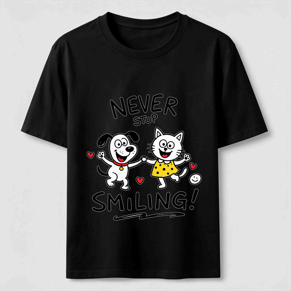 Never Stop Smiling Cat and Dog Classic T-Shirt