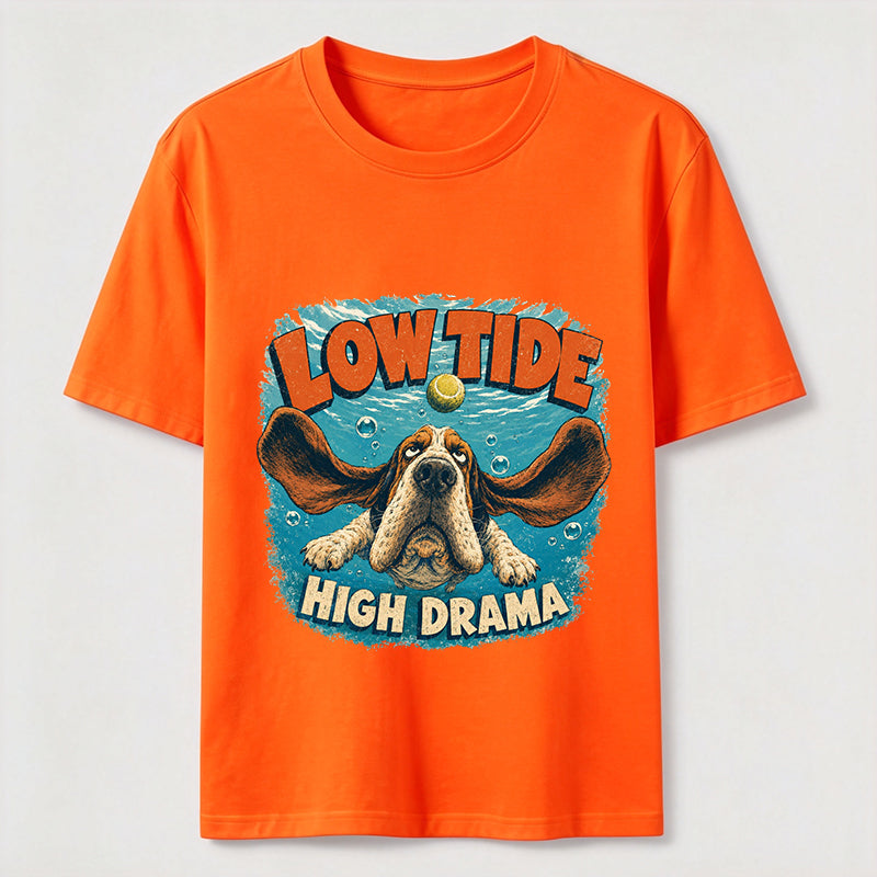 PetTaxClub Low Tide High Drama Basset Hound Classic T-Shirt