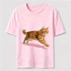 PetTaxClub Orange Tabby Cat Running Classic T-Shirt