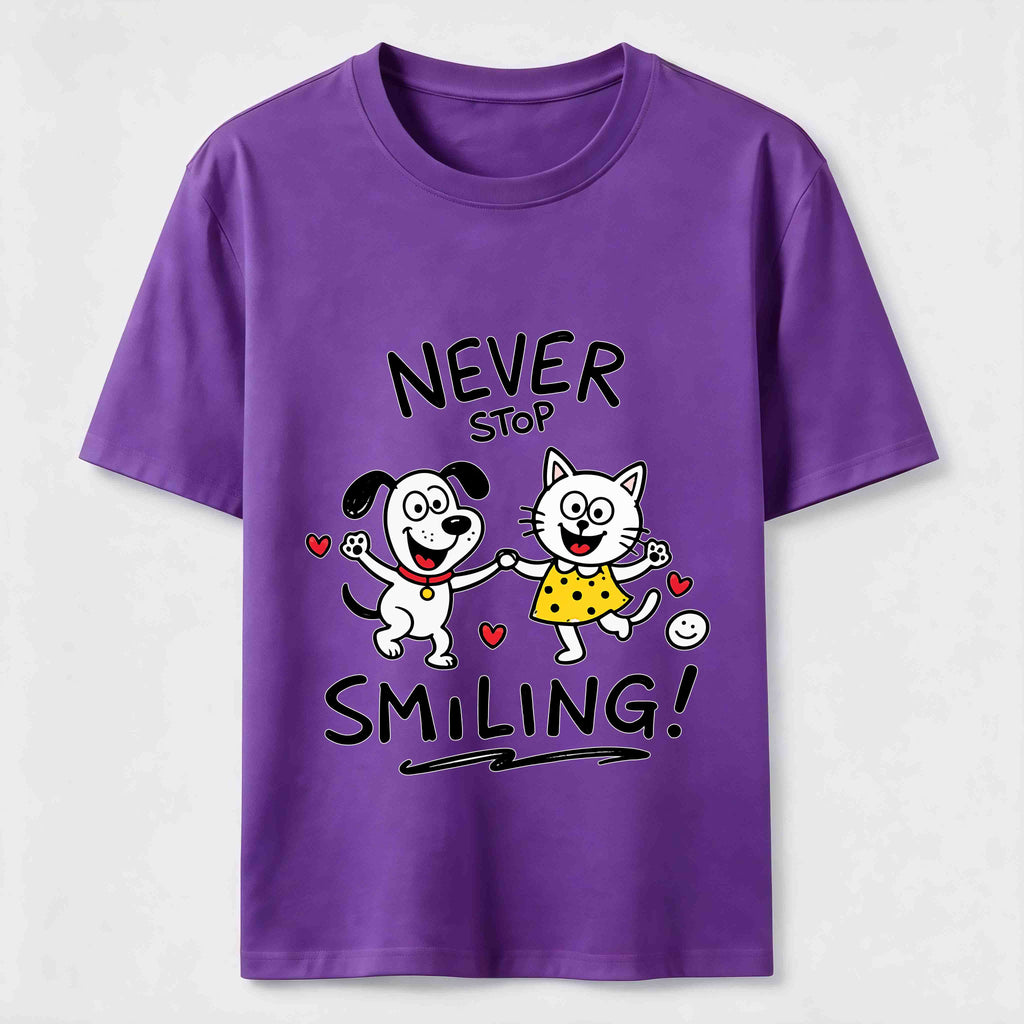 Never Stop Smiling Cat and Dog Classic T-Shirt