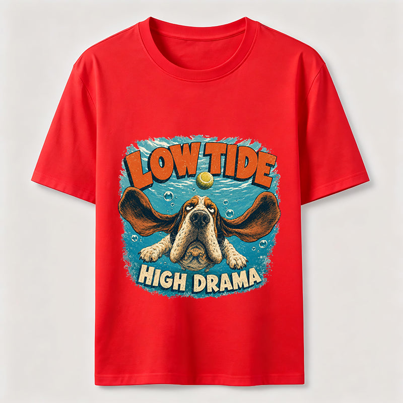 PetTaxClub Low Tide High Drama Basset Hound Classic T-Shirt